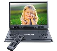 Reproductor de DVD portátil 14.1 para coche para niños con pantalla giratoria HD de 12.5 pulgadas, diseño exclusivo de teclas, función de proyector de sincronización, puerto USB/SD.