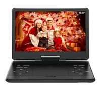 Reproductor de DVD portátil de 16.9 pulgadas con visualización HD grande de 14.1 pulgadas, altavoz de alto volumen, con bolsa de transporte adicional..