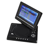 Reproductor de DVD Portátil de 7 Pulgadas, Rotación de 270 Grados Reproductor de DVD Mini Reproductor de TV Compatible con AVI EVD DVD SVCD VCD CD CD R RW, etc. (EU)