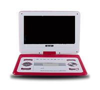 Reproductor de DVD portátil, Reproductor de DVD vídeo Pantalla Grande HD 14 Pulgadas, Tarjeta Soporte DVD portátil, Juego Disco U, Altavoz MP3, Consolas Juegos TV Digital(Rot)