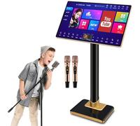 Reproductor de karaoke con micrófono de reverberación, pantalla táctil, 20 idiomas, control de aplicación, 1.1 millones de canciones para entretenimiento en casa y bar