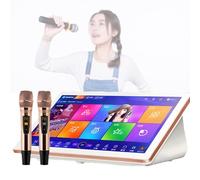 Reproductor de karaoke con micrófono inalámbrico, actualizaciones de canciones en la nube, pantalla táctil y control de aplicación para entretenimiento en casa