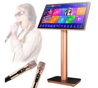 Reproductor de Karaoke con micrófono inalámbrico de reverberación, máquina de Karaoke con Pantalla táctil capacitiva de 22", Descarga de Canciones en la Nube, Cambio de 27 Idiomas,Black-4TB