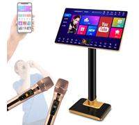 Reproductor De Karaoke De 21,5 Pulgadas, Sistema De Audio De Karaoke 3t, Con 2 Micrófonos Inalámbricos Con Reverberación, Control Mediante Aplicación Móvil Con Pantalla Táctil, Máquina De Karaoke
