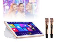 Reproductor de karaoke de pantalla táctil con micrófonos inalámbricos, actualización automática de canciones en la nube para entretenimiento de fiesta familiar