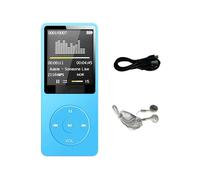 Reproductor de MP3 Carga USB Grabación Pantalla Digital Medios de Comunicación Portátil Correr Caminar Reproducir Música Azul