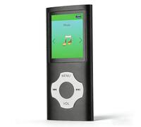 Reproductor de MP3 Compatible con Tarjeta 64G TF, Reproductor de Música HiFi Portátil con Grabadora de Voz, Radio FM, Visor de Fotos, Reproductor de Libros Electrónicos (Negro)