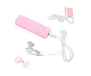 Reproductor de MP3, Mini Reproductor de Música con Sonido sin Pérdidas Walkman de Bolsillo para Estudiantes que Viajan, Escuchan Novelas, Soporta hasta 64 GB de Tarjeta de Memoria,(Sujetador rosa)