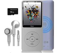 Reproductor de MP3, reproductor de música con tarjeta micro SD de 16 GB, altavoz integrado, reproducción de fotos, vídeo, radio FM, grabadora de voz, lector de libros electrónicos, soporta hasta 128