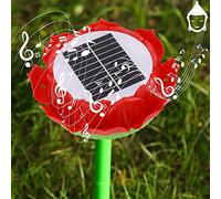 Reproductor de Música de Buda de Energía Solar, Reproductor de Canciones Budistas 48 en 1 a Prueba de Lluvia para Exteriores, Máquina de Oración Recargable por USB (rojo)