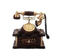 Reproductor de Música de Teléfono Teléfono Antiguo Teléfono Retro Teléfono Ornamental con Melodía Mecánica y Base Grabada con Dorados en Plástico, Color to 1