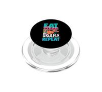 Reproductor de música Hawaiano Divertido para Repetir Ukelele Eat Sleep PopSockets PopGrip para MagSafe