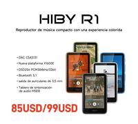 Reproductor de Música HiFi HiBy R1, MP3, USB, DAC, WiFi, Bluetooth 5.1, DSD256, PCM384kHz/32bit, X1600E, CS43131, MSEB, Radio Web, Salida de 3.5mm Black Standard