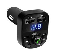 Reproductor De Música MP3 Para Coche, Transmisor FM Para Coche - Receptor Y Transmisor Adaptador FM Para Radio De Coche | Adaptador De Radio De Llamada Portátil Con Pantalla LED Para Vehículos Recreat