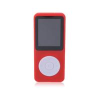 Reproductor de radio MP3 portátil con pantalla digital para camping, viajes, correr, correr, vídeo, música, altavoz, micrófono integrado, color rojo, 16 G