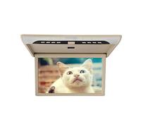 Reproductor de vídeo for Coche 19 Pulgadas, Pantalla LCD HD, 1080P, Monitor for, Montaje en Techo, MP5, TV automático, USB, FM, Enlace Altavoz Viajes Familiares por Carretera(19 Beige Mirror Link)