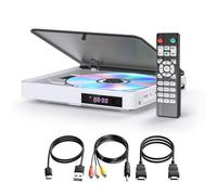 Reproductor DVD Arafuna para Televisores, Blanco | Todas Las Regiones Gratis, Reproductor CD HDMI 1080P, Salida AV, Entrada USB, Mando a Distancia y Cable AV
