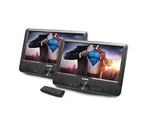Reproductor DVD Dual de 9 Pulgadas portátil para Coche DVD92D | Doble Pantalla | Reproductor de Archivos Multimedia| CD, DVD, USB, SD | batería incorporada |