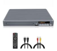 Reproductor DVD Multizona para TV | Reproductor DVD Compacto para Hogar con Salida Coaxial, HDMI y RCA | Lector DVDs/CD con Entrada USB para Todas Las Regiones y Multiformato (Gris, No BLU-Ray)