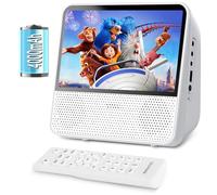 Reproductor DVD Portátil Bluetooth, 4000mAh Recargable Car Reproductor DVD Region Free para Coche con Altavoces incorporados Dobles, Compatible con CD/Bluetooth/USB/RCA/Toma de Auriculares