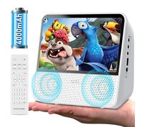 Reproductor DVD Portátil con Pantalla, Batería de 4000mAh, Bluetooth/USB/AV/AUX/Todas Las Zonas, Brillo Ajustable, Dual Altavoz Integrado, Lector DVD y CD Gratuito para TV, Viajes en Coche (Blanco)