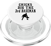 Reproductor gráfico Chicks Dig The 3rd Third Baseman con Frases Divertidas PopSockets PopGrip para MagSafe