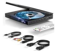 Reproductor Mini DVD para TV, multirregión, con USB, reproducción CD y MP3 | Escalado HD 1080P, Reproducción con Memoria, Conectividad HDMI, RCA y AUX, Mando a Distancia Fácil de Usar