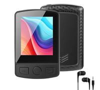 Reproductor MP3 Bluetooth 5.2 - 1,8 pulgadas TFT pantalla a color con clip Sport 32 GB MP3 - Reproductor de radio FM, altavoz con auriculares, ampliable hasta 128 GB tarjeta SD para niños y adultos
