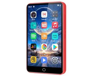 Reproductor MP3 con Spotify, ZAQE 80GB MP3 Player with Bluetooth and WLAN，MP3 Player with Amazon Music, Audible, Deezer, 4 Inch Touch Screen, MP3, MP4 Player for Kids (Rojo)