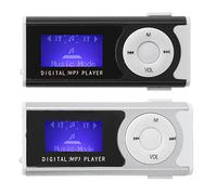 Reproductor MP3 de 16 GB, pantalla LCD, radio FM, sonido sin pérdida de alta fidelidad, linterna portátil MP3 para deportes, mini clip trasero LCD, mini pantalla, reproductor multimedia(negro)