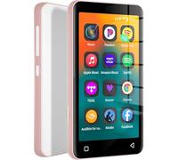 Reproductor MP3 de 80 GB con Bluetooth y WiFi, reproductor MP4 MP3 con Spotify de 4 pulgadas de pantalla táctil completa, reproductor de audio digital Walkman HiFi con altavoz (rosa_blanco)