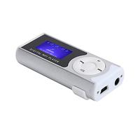Reproductor MP3, Deportes portátiles MP3 Linterna Reproductor de música Mini Clip Trasero LCD Mini Pantalla Reproductor Multimedia de música(Plata)