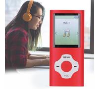Reproductor MP3 MP4 con Bluetooth 5, Reproductor de Música con Pantalla LCD de 1,8 Pulgadas, con Lector de Libros Electrónicos de Grabación de Voz, Visor de Fotos, Admite (Rojo)