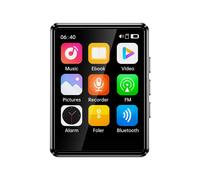 Reproductor MP3/MP4 PAVEOS con Bluetooth, altavoces, pantalla táctil, lector de novelas, portátil para uso en exteriores y estudiantil - Negro