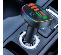Reproductor MP3 para coche con luz ambiental y adaptador FM Bluetooth