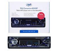 PNI Reproductor MP3 para coche Clementine 8550BT – Frontal desmontable, 4x45W, 12V, SD/USB/AUX/RCA