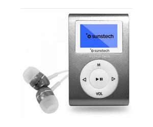 Reproductor mp3 sunstech dedaloiii 8gb grey - pantalla 2.79cm - fm 20 presintonias - grabadora radio/voz - batería - clip