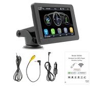 Reproductor MP5 portátil para coche de 7 pulgadas con Android inalámbrico para AUTO y CarPlay, pantalla táctil HD, WiFi, BT 5.0, transmisión FM, soporte de video inverso (cámara opcional), para la