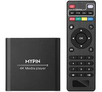 Reproductor Multimedia 4K, MYPIN Media Player con Control Remoto para Disco Duro de 8TB/Unidad USB/Tarjeta TF/H.265 MP4 PPT MKV AVI Admite Salida HDMI/AV/Coaxial-HDMI hasta Sonido Envolvente 7.1