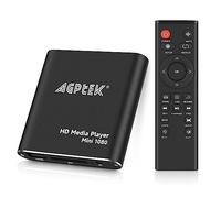 Reproductor Multimedia, AGPTEK 1080p HD Reproductor Multimedia para TV Mini Media Player HDMI con Control Remoto para -MKV/RM-Unidades USB HDD y Tarjetas SD(Negro)