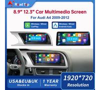 RoadTop 12,3 pulgadas inalámbrico CarPlay Multimedia pantalla ultrafina Android Auto para Audi A4 8.9 LHD CAR NO GPS