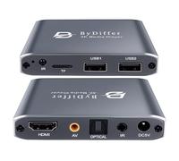 Reproductor multimedia digital 4K HD, reproductor de vídeo MP4 para unidad USB/tarjeta micro SD, señalización digital, reproducción automática, H.265/HEVC, salida óptica/HDMI/AV, gris