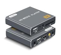 Reproductor multimedia digital 4K, reproductor de video MP4 para TV con salida HDMI/AV, mini reproductores multimedia HD para unidades USB/tarjetas SD, H.265/HEVC, señalización digital, bucle