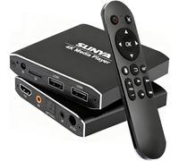 Reproductor multimedia digital 4K Ultra HD con mando a distancia, compatible con HDD/USB/Micro SD (TF), H.265/HEVC/H.264, MKV/MP4/AVI/PPT, MP3/JPG, HDMI/AV/óptico, reproducción automática