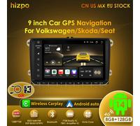 Radio para Auto Hizpo de 9 Pulgadas con CarPlay y Android Auto para VW Volkswagen Golf Passat B6 B7 Skoda Seat Octavia Polo Tiguan RDS DSP GPS BT 4G P1 (4Core 1G 32G)