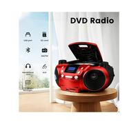 Reproductor Portátil de CD/DVD Boombox, Radio AM/FM, Entrada AUX, Conector para Auriculares, Pantalla LCD Retroiluminada, CD-R/CD-RW/MP3