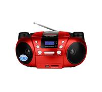 Reproductor Portátil de CD/DVD Boombox, Radio AM/FM, Entrada AUX, Conector para Auriculares, Pantalla LCD Retroiluminada, CD-R/CD-RW/MP3