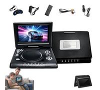 Reproductor portátil de DVD/EVD HD de 7,8 Pulgadas | Admite DVD, EVD, CD, USB y tarjeta SD, pantalla grande, recargable y versátil