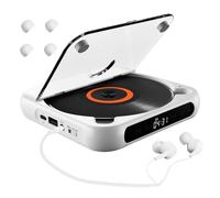 Reproductor portátil -X - Auriculares 5.3 Discman, reproductores personales con función anti-salto, batería recargable de 2000 mAh | Lector de discos compactos para viajes, hogar, aprendizaje de