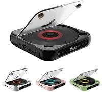 Reproductores de CD portátiles con Bluetooth 5.3, sonido de alta fidelidad, reproducción inalámbrica y con cable, reproductor de CD compacto recargable para el hogar/coche, compatible con auriculares